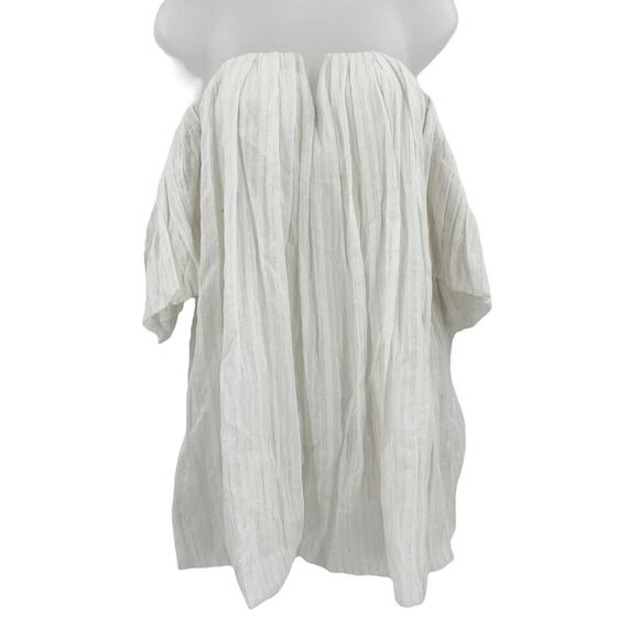 MISA LOS ANGELES Cosima Off Shoulder Mini Dress White Silver Cotton Small NEW - Picture 8 of 15